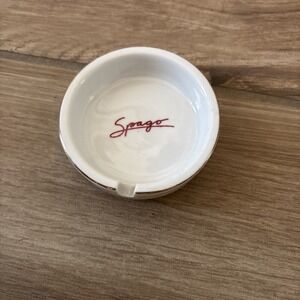 Vintage 1980s Spago Beverly Hills Ceramic Ash Tray Collectible 3 Inch Souvenir